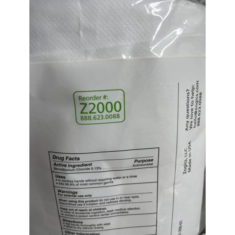 ZOGICS Sanitizing Wipes Roll Large Size Gym Office Health
