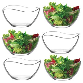 lav Dessert Bowls Set of 6 | Glass Cereal Bowls | Versatile for Cookies, Snacks, Salads, Yogurt, Appetizers, Starters, Fruits, and Desserts | Recyclable and Eco-Friendly | 7.2 oz