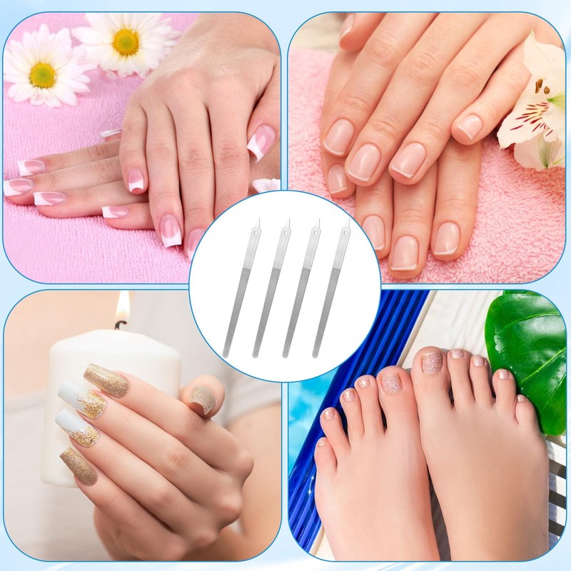 Kifmurase 4 Pcs Diamond Deb Nail Files with Sharp Pointed