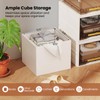 Giantex 4-Cube Bookcase, Stackable White Cube Storage Organizer w/Open Bookshelf,