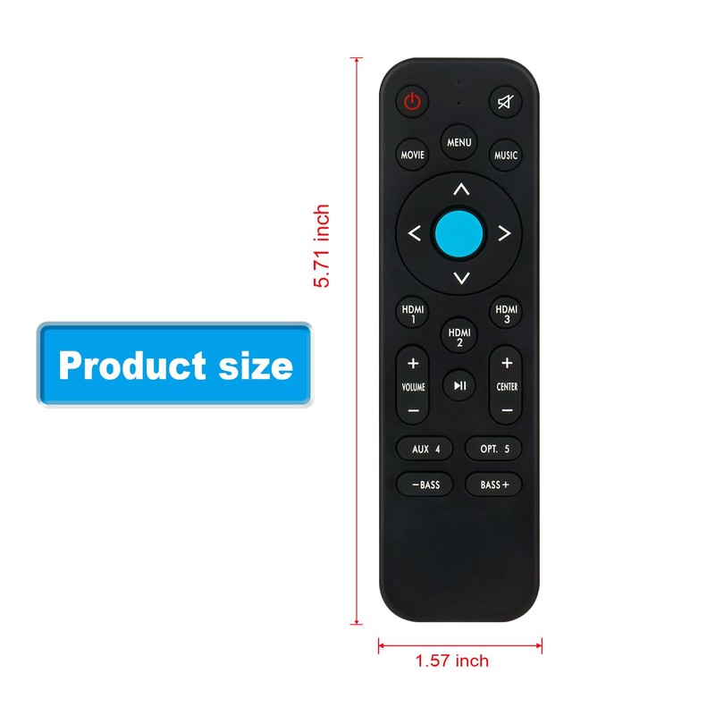 Replacement Remote Control Compatible with Definitive Technology W Studio Soundbar
