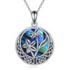 CUPENDA Birth Flower Necklace Sterling Silver Lily Flower Celtic Knot