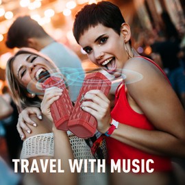 BUGANI Bluetooth Speaker, Portable Wireless Speaker Stereo Sound, IPX5 Waterproof Speaker, Built-in Microphone 24H Play, Bluetooth 5.0, Type-C, Outdoor Speakers Suitable for Home/Travel, Red