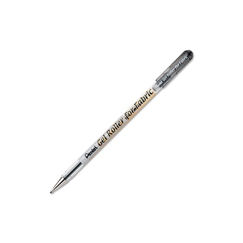 Pentel Gel Roller Pen/Fabric, Bold Point, 1.0mm, Smudge Free, Black