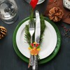 Halatool 12 PCS Thanksgiving Day Turkey Napkin Ring Funny Metal