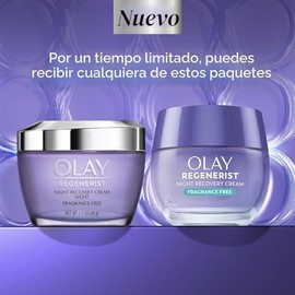 Olay Regenera Noche Recuperación Crema & crema facial hidratante, 1.7 onzas