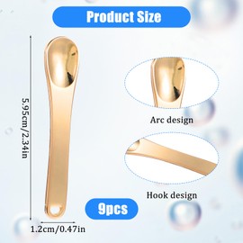 Mabor 9 Pcs Mini Metal Makeup Spatula Skin Spatula Care Cosmetic Spoon Reusable Applicator Beauty Scoop Face Mask Applicator for Face Cosmetic Tiny Scoop Foundation Cosmetics Beauty