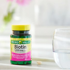 Spring Valley Biotin Softgels, 1000mcg, 150 Count new Bottle