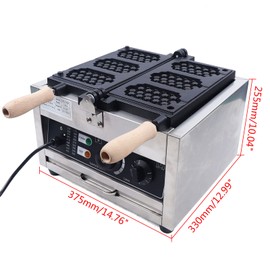 Waffle Making Machine, 110V 1500W Commercial Waffle Maker Electric Stainless Steel Rotatable Double-Head Heating Waffle Making for Tea Shops, Snack Bars, Dessert Shops (3 Grids 110V 1500W)