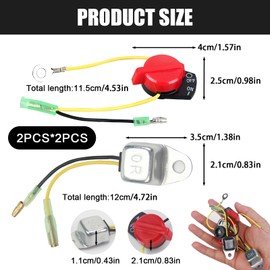 Yenblow 2 Pcs Small Engine On Off Switch, 2 Pcs Low Oil Alert Sensor Compatible with Predator 212 Champion Firman Briggs & Stratton Honda and Clone GX160 GX200 GX270 GX340 GX390 Small Engine