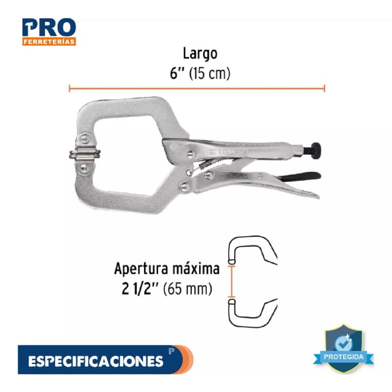 Truper Pinzas Presion T. 'c' 6' Mordaza Ajustable Truper 17413