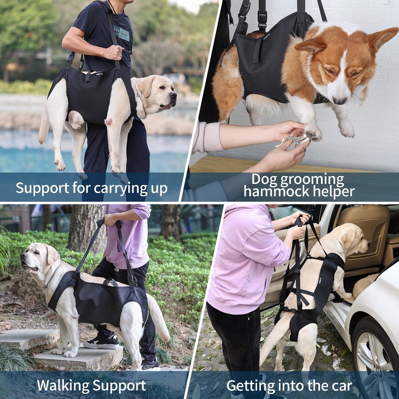 Dog Lifting Harness,Full Coverage One-Shoulder Handheld Dog Support Mobile Carrier