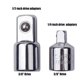 WINTOWIN 3/8" Drive T Handle Wrench with Long Reach-Chromium Vanadium Steel,with Includes 1/4" and 1/2" Adaptors