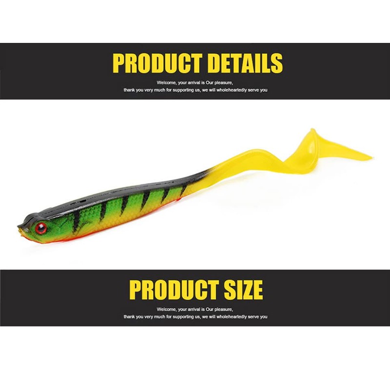 Gummifische Hecht und Zander mit Twisterschwanz 6 Stück 12cm 6g