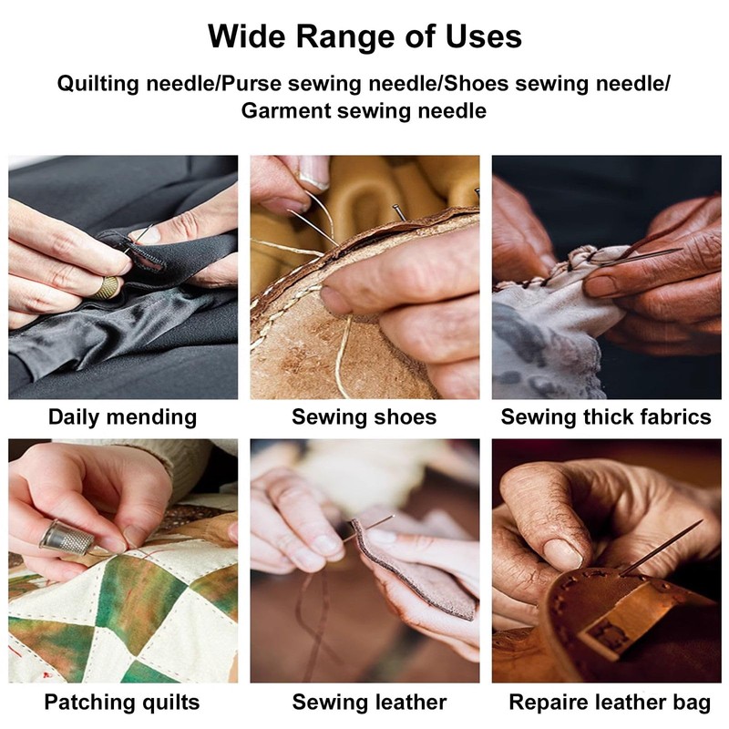 7 Pack 10"/12" Upholstery Needle and Stroage Tube, Large Sewing