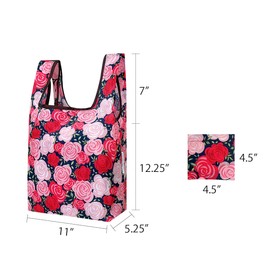 allydrew Small JoliBag Nylon Reusable Grocery Bag, Rose Garden