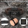 Gifts for Men Leather Bracelet Brown Braided Forever I Love