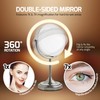 OVENTE 7'' Lighted Makeup Mirror with 1X/7X Magnification, Cordless Tabletop