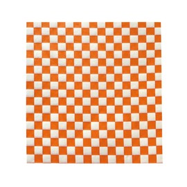 200 Sheets Orange and White Checkered Food Wrapping Paper, Dry Waxed Deli Paper for Plastic Food Basket, Bread and Sandwich Wrap (12''x12'') (Orange)