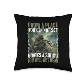 Sniper T Army Ghillie Soldiers Military Soldier Throw Pillow