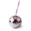 Greensen Disco Ball Cup with Straw 580 ml Glitter Disco
