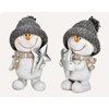 TEMPELWELT Decorative Figurine Snowman with Heart 14 cm Ceramic Grey