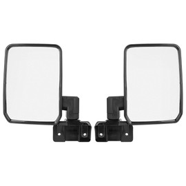X AUTOHAUX Pair Car Rear View Mirror Silver Tone for Toyota Land Cruiser 70 75 78 Series 1985-2006