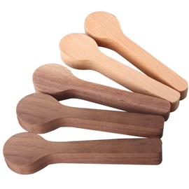 Wood Carving Spoon Blank Beech and Walnut Wood Unfinished Wooden Craft Whittling Kit for Whittler Beginners (5 Pack)