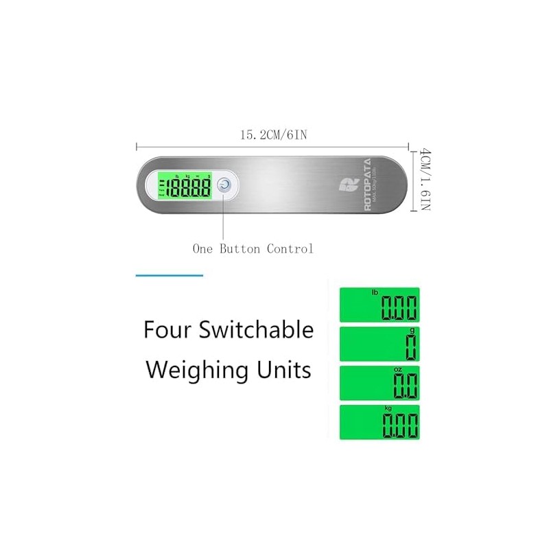 ROTOPATA Digital Luggage Travel Scale with Overweight Warning Function, Portable