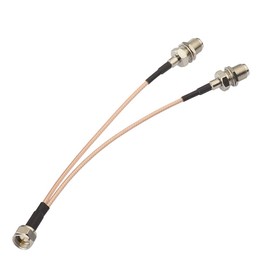 F Coaxial Splitter Cable, F-Type Cable (1 Male to 2 Female) RG316 Cable, 5.9 inches (15 cm), Y Type, 50 Ohm, Pack of 1
