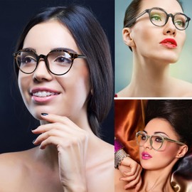 ZogCowy Blue Light Blocking Glasses, TR90 Retro Half Round Computer Glasses With Anti Eyestrain & UV Glare Protection (Tortoise)