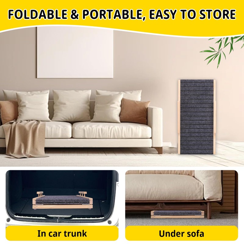 YJTREMFYXAdjustable Wooden pet ramp, Dog Climbing Ladder with Anti Slip