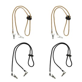 AWYY Pack of 4 Napkin Clips, Bib Chain, Adjustable Napkin Clip, Napkin Chain Bib Clip, Flexible Lanyard, Napkin Holder, Napkin Bib Chain, for Restaurant, Adult Child (Black/Yellow)