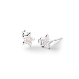 Boma Jewelry Sterling Silver Double Star Stud Earring (Mother of Pearl)