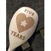 FastCraft 5th ANNIVERSARY WOOD GIFT WOODEN BAKING SPOON FIVE 5