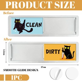 Pitigihe Dishwasher magnet 'Clean/Dirty', magnet with black cat motif