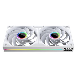 TZMRIT ST-ALL-IN-ONE ARGB PC Fan,Single Frame Fan Unit with Speed Display (2, WH RF, AL)