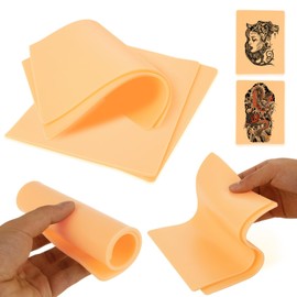 LANIAKEA 15 PCS Blank Tattoo Practice Skin,3mm Thick Tattoo Skin Practice, 6x8" Silicone Practice Skin Large Fake Skins for Beginners and Experienced Artists Tattoo Supplies