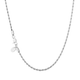 KRKC Men's Necklace Cord Chain 18 K Gold Plated / Silver Colour Stainless Steel 3/4/6 mm Rope Chain, Nickel-Free Chain for Men Length 45-61 cm, Stainless Steel