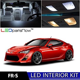 LEDpartsNow Interior LED Lights Replacement for 2013-2017 Scion FR-S FRS GT 86 + Reverse + License Plate Accessories Package Kit (6 Bulbs), WHITE