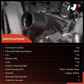 A-Premium Engine Coolant Thermostat Housing Assembly with O-ring Compatible with Ford Thunderbird 2002 & Lincoln LS 2000-2003, 3.9L, Replaces for XW4Z8592AA, XW4Z8592BD