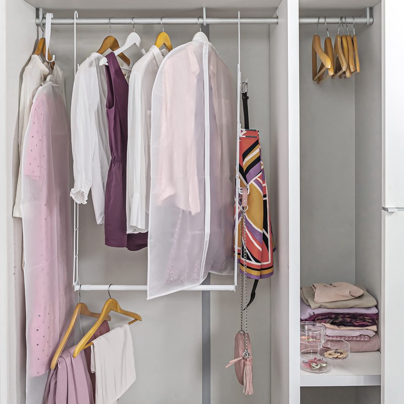 Compactor Milky Dress Cover Bag 60 x 137cm, Translucent White