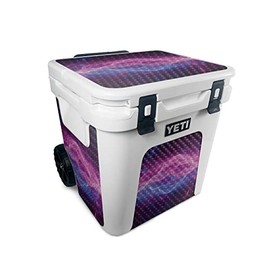 MightySkins Carbon Fiber Skin Compatible With Yeti Roadie 48 Wheeled Cooler - Raw Energy | Protective, Durable Textured Carbon Fiber Finish | Easy To Apply, Remove, and Change Styles | Made in the USA