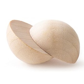 Pinehurst Crafts 1-Inch Split Wood Balls,Unfinished Half Wooden Balls,Perfect for Crafts,Decorating and Painting,Pack of 20,SplitWoodBall_1_Inch