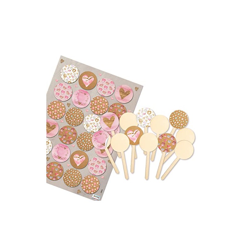 Logbuch-Verlag 12 Cupcake Toppers - Muffin Plugs 9 cm with