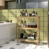 Kinquat Bamboo Shelf, 3-Tier Freestanding Storage Shelf Unit Rack, Multipurpose