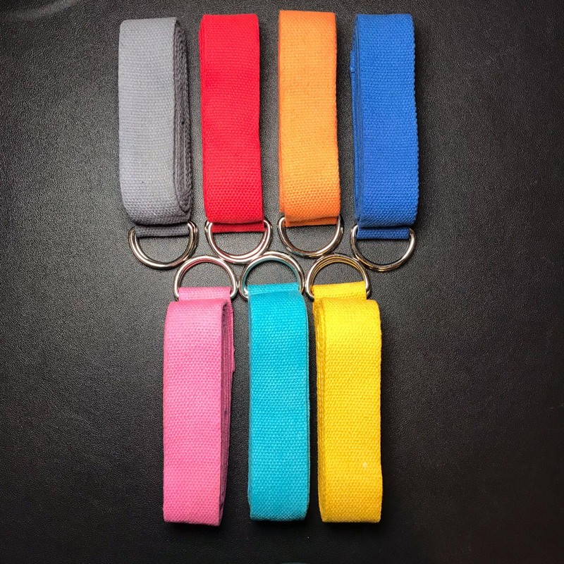 D-Ring Buckle Cotton Belt for Yoga Stretching Exercise Durable Flexible