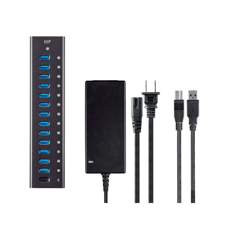 Monoprice Powered USB 3.0 Hub - 13-Port, Heavy Duty Aluminum,
