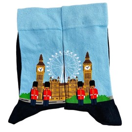 London Eye Westminster Abbey Guards Big Ben Socks, Seamless Novelty Fun Gift Men’s Socks