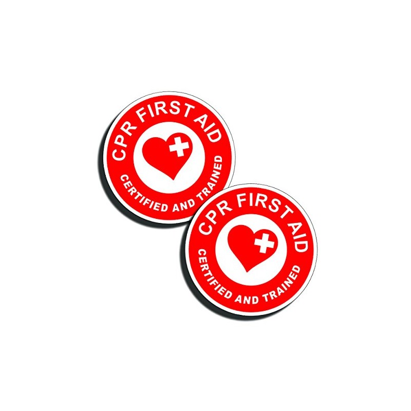 CPR First Aid Trained Sticker Vinyl Safe Safety Decal Emergency